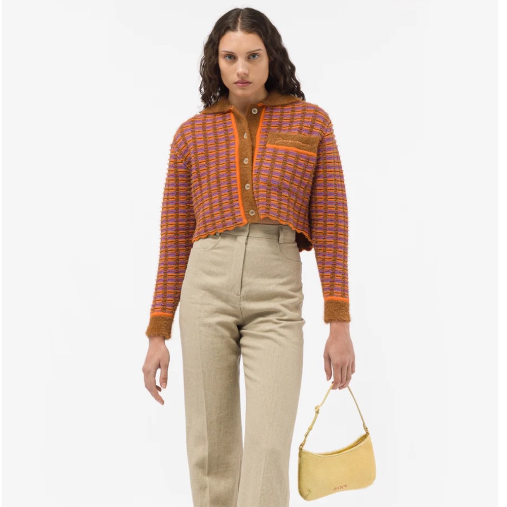 SOLD ✨Jacquemus Le Cardigan Macio in Brown Multi - Cropped - Picture 3 of 17